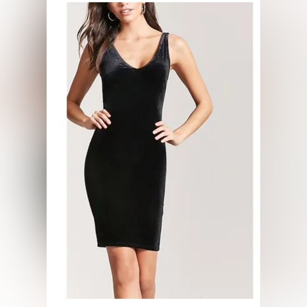 Forever 21 velvet black dress NWT